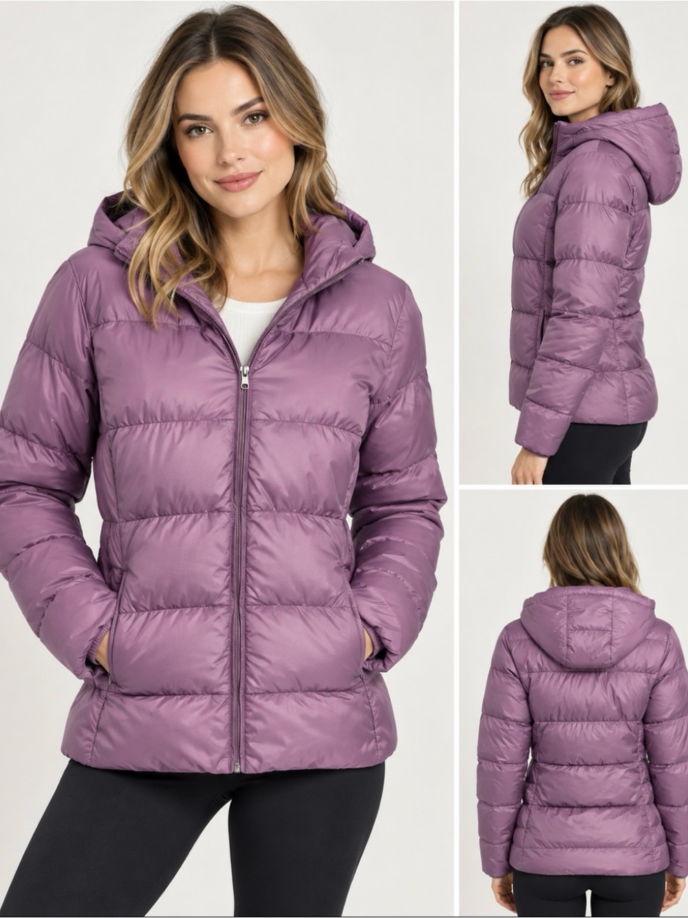 Patagonia Hooded Quilted Puffer Jacket - Lavender Mauve